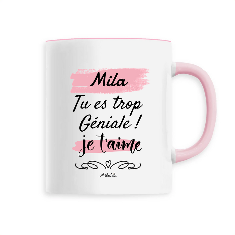 Cadeau anniversaire : Mug - Mila je t'aime - 6 Coloris - Cadeau Tendre & Original - Cadeau Personnalisable - Cadeaux-Positifs.com -Unique-Rose-