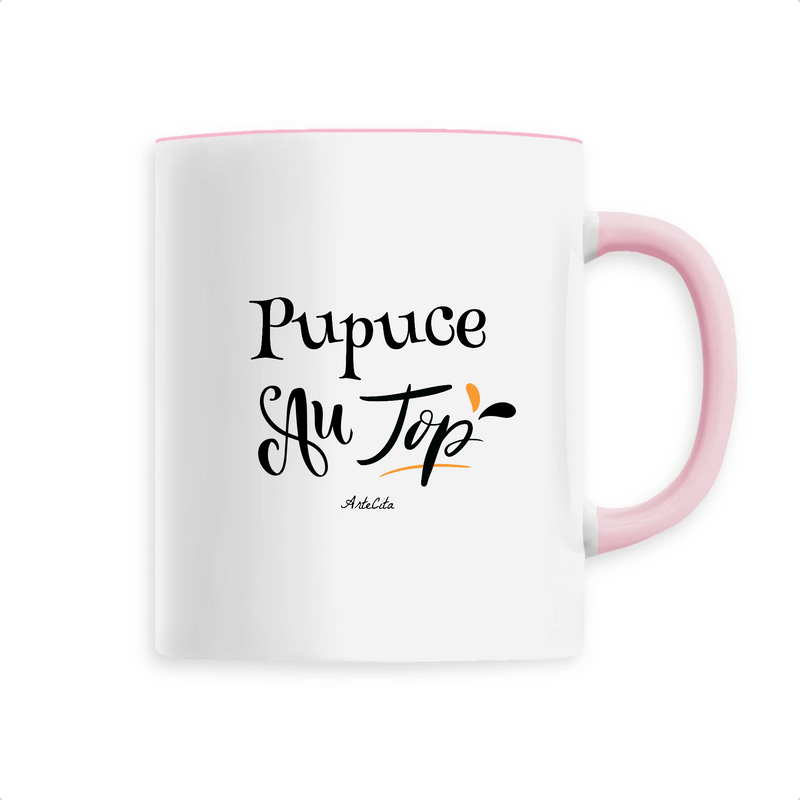 Cadeau anniversaire : Mug - Pupuce au Top - 6 Coloris - Cadeau Original - Cadeau Personnalisable - Cadeaux-Positifs.com -Unique-Rose-