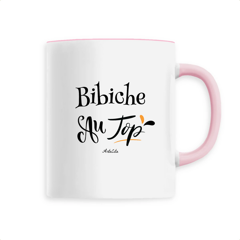 Cadeau anniversaire : Mug - Bibiche au Top - 6 Coloris - Cadeau Original - Cadeau Personnalisable - Cadeaux-Positifs.com -Unique-Rose-
