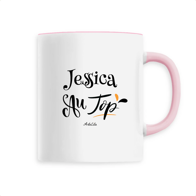 Cadeau anniversaire : Mug - Jessica au Top - 6 Coloris - Cadeau Original - Cadeau Personnalisable - Cadeaux-Positifs.com -Unique-Rose-
