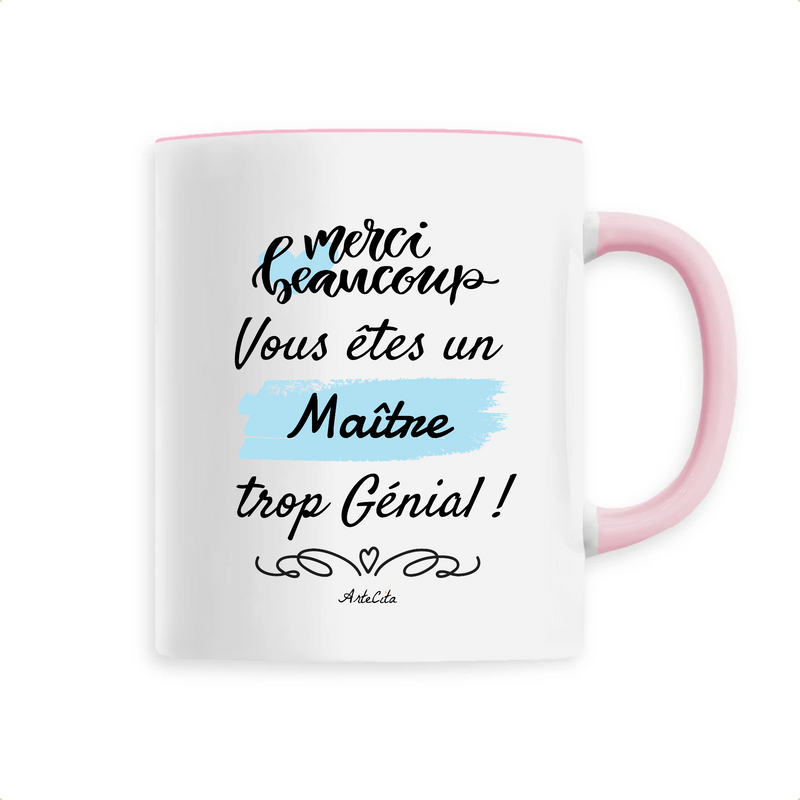 Cadeau anniversaire : Mug - Merci Maître - 6 Coloris - Cadeau Original - Cadeau Personnalisable - Cadeaux-Positifs.com -Unique-Rose-