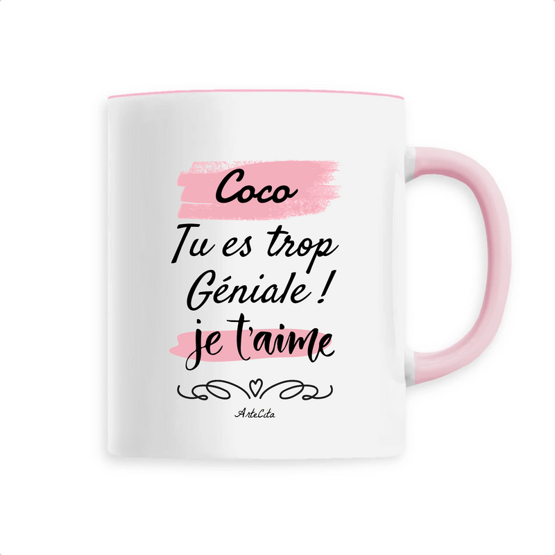 Cadeau anniversaire : Mug - Coco je t'aime - 6 Coloris - Cadeau Tendre & Original - Cadeau Personnalisable - Cadeaux-Positifs.com -Unique-Rose-