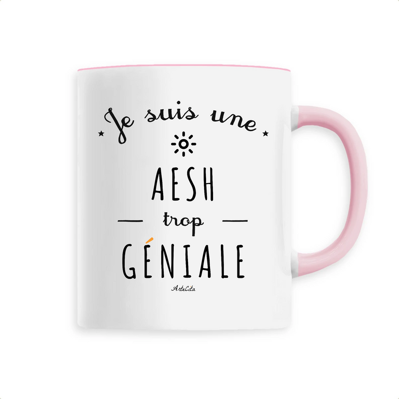 Cadeau anniversaire : Mug - Une AESH trop Géniale - 6 Coloris - Cadeau Original - Cadeau Personnalisable - Cadeaux-Positifs.com -Unique-Rose-