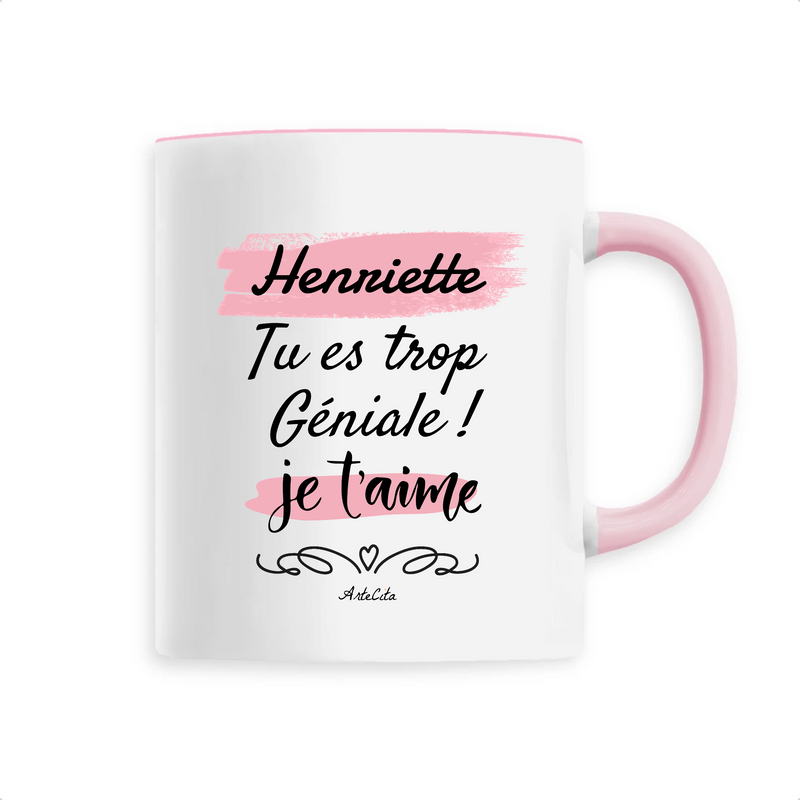 Cadeau anniversaire : Mug - Henriette je t'aime - 6 Coloris - Cadeau Tendre & Original - Cadeau Personnalisable - Cadeaux-Positifs.com -Unique-Rose-