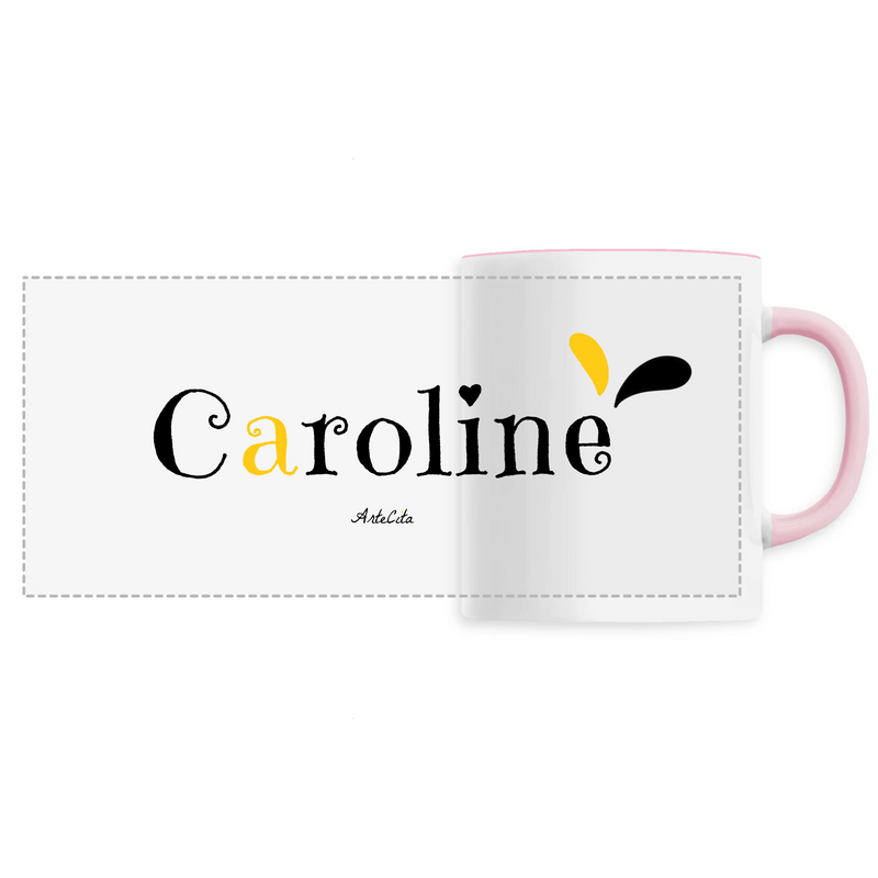 Cadeau anniversaire : Mug - Caroline - 6 Coloris - Cadeau Original - Cadeau Personnalisable - Cadeaux-Positifs.com -Unique-Rose-