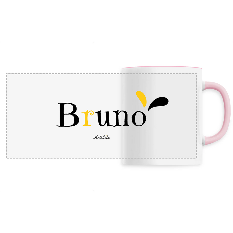 Cadeau anniversaire : Mug - Bruno - 6 Coloris - Cadeau Original - Cadeau Personnalisable - Cadeaux-Positifs.com -Unique-Rose-