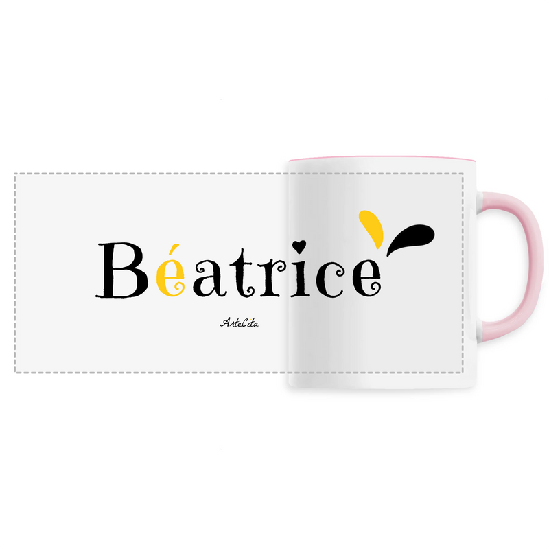 Cadeau anniversaire : Mug - Béatrice - 6 Coloris - Cadeau Original - Cadeau Personnalisable - Cadeaux-Positifs.com -Unique-Rose-