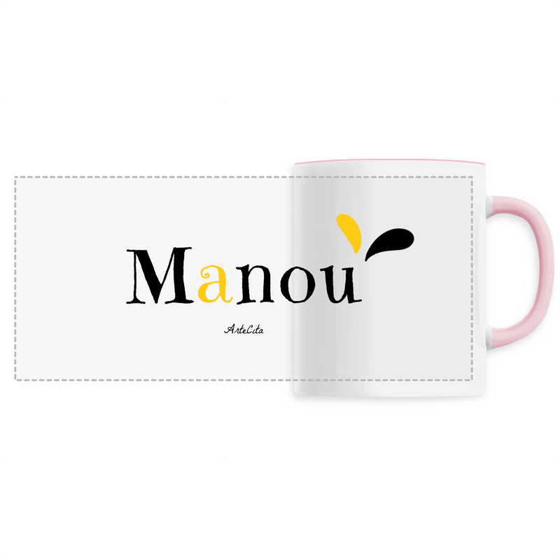 Cadeau anniversaire : Mug - Manou - 6 Coloris - Cadeau Original - Cadeau Personnalisable - Cadeaux-Positifs.com -Unique-Rose-