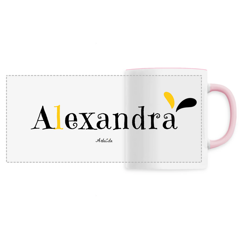 Cadeau anniversaire : Mug - Alexandra - 6 Coloris - Cadeau Original - Cadeau Personnalisable - Cadeaux-Positifs.com -Unique-Rose-