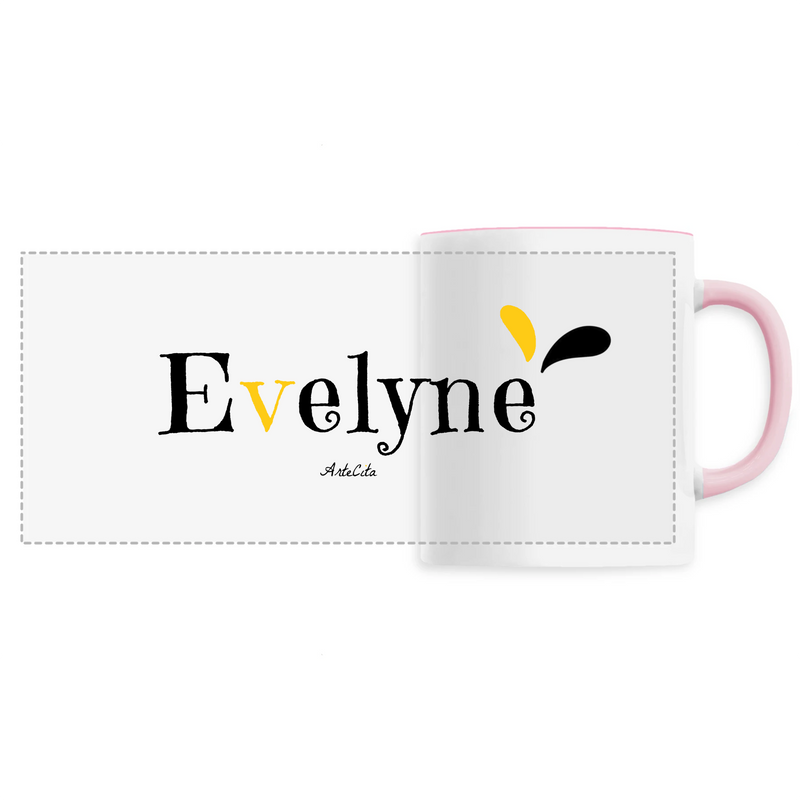 Cadeau anniversaire : Mug - Evelyne - 6 Coloris - Cadeau Original - Cadeau Personnalisable - Cadeaux-Positifs.com -Unique-Rose-