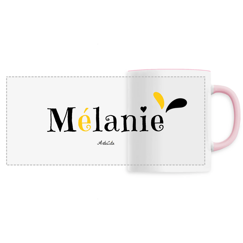 Cadeau anniversaire : Mug - Mélanie - 6 Coloris - Cadeau Original - Cadeau Personnalisable - Cadeaux-Positifs.com -Unique-Rose-