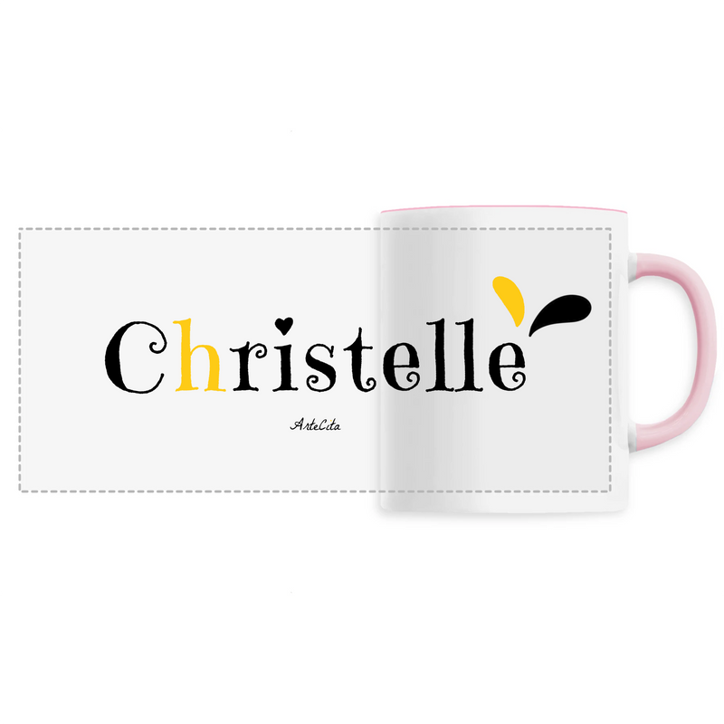 Cadeau anniversaire : Mug - Christelle - 6 Coloris - Cadeau Original - Cadeau Personnalisable - Cadeaux-Positifs.com -Unique-Rose-