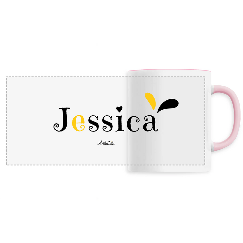 Cadeau anniversaire : Mug - Jessica - 6 Coloris - Cadeau Original - Cadeau Personnalisable - Cadeaux-Positifs.com -Unique-Rose-