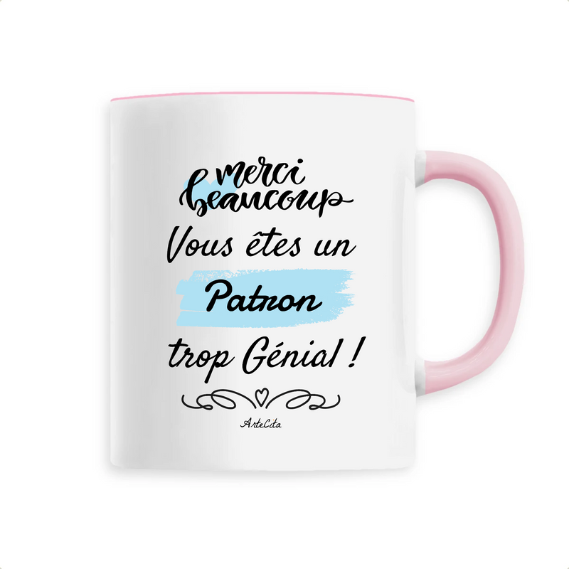 Cadeau anniversaire : Mug - Merci Patron - 6 Coloris - Cadeau Original - Cadeau Personnalisable - Cadeaux-Positifs.com -Unique-Rose-