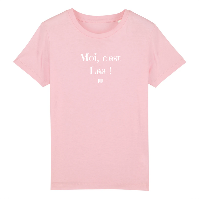 Cadeau anniversaire : T-Shirt Enfant - Moi c'est Léa - Coton Bio - 5 Coloris - Cadeau Original - Cadeau Personnalisable - Cadeaux-Positifs.com -3-4 ans-Rose-
