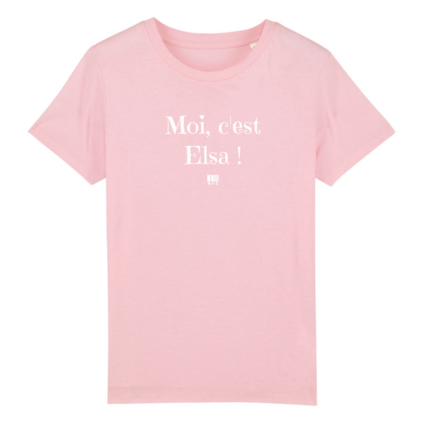 T-Shirt Premium Enfant - Moi c'est Elsa - Coton Bio - Cadeau Original - Cadeau Personnalisable - Cadeaux-Positifs.com -3-4 ans-Rose-