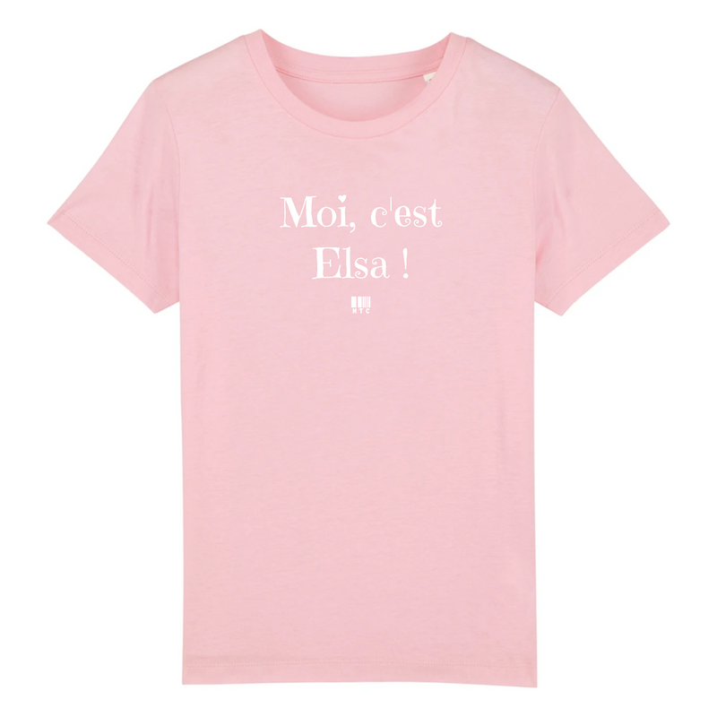 Cadeau anniversaire : T-Shirt Premium Enfant - Moi c'est Elsa - Coton Bio - Cadeau Original - Cadeau Personnalisable - Cadeaux-Positifs.com -3-4 ans-Rose-