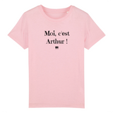 T-Shirt Enfant - Moi c'est Arthur - Coton Bio - Cadeau Original - Cadeau Personnalisable - Cadeaux-Positifs.com -3-4 ans-Rose-
