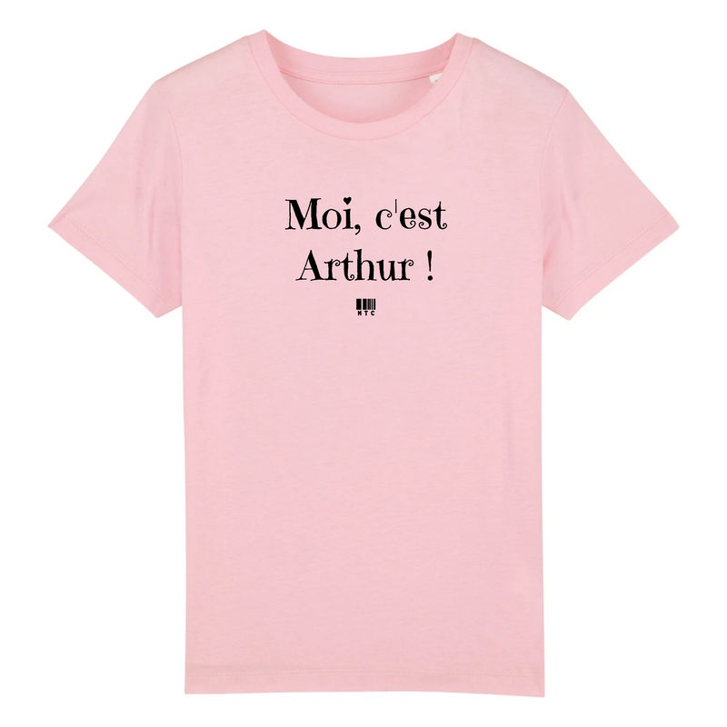 Cadeau anniversaire : T-Shirt Enfant - Moi c'est Arthur - Coton Bio - Cadeau Original - Cadeau Personnalisable - Cadeaux-Positifs.com -3-4 ans-Rose-