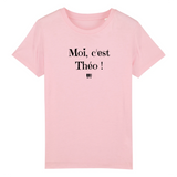 T-Shirt Enfant - Moi c'est Théo - Coton Bio - Cadeau Original - Cadeau Personnalisable - Cadeaux-Positifs.com -3-4 ans-Rose-