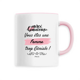 Mug - Merci, vous êtes une Femme trop Géniale - 6 Coloris - Cadeau Personnalisable - Cadeaux-Positifs.com -Unique-Rose-