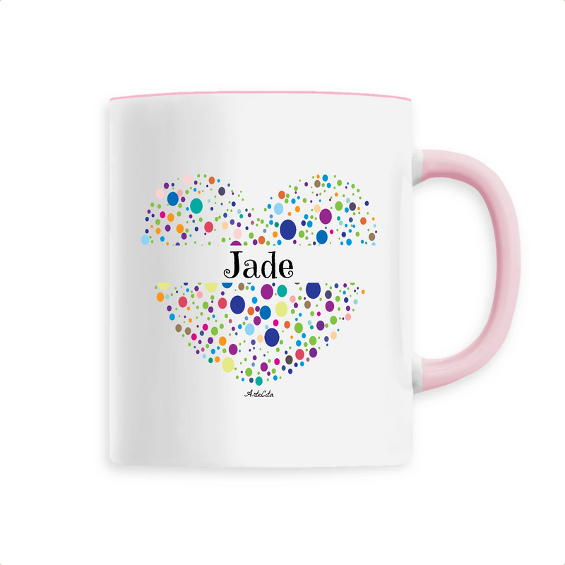 Cadeau anniversaire : Mug - Jade (Coeur) - 6 Coloris - Cadeau Unique & Tendre - Cadeau Personnalisable - Cadeaux-Positifs.com -Unique-Rose-