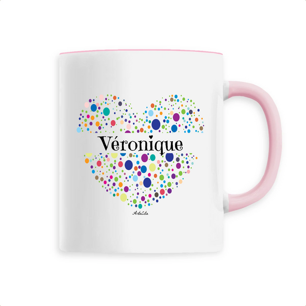 Mug - Véronique (Coeur) - 6 Coloris - Cadeau Unique & Tendre - Cadeau Personnalisable - Cadeaux-Positifs.com -Unique-Rose-