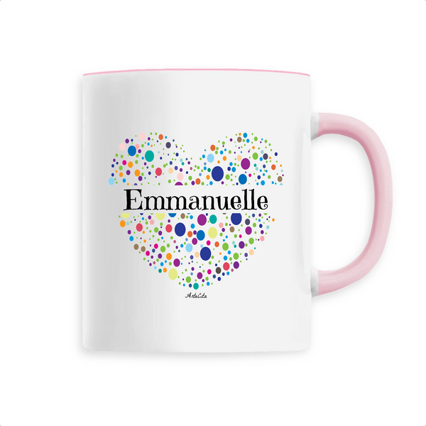 Mug - Emmanuelle (Coeur) - 6 Coloris - Cadeau Unique & Tendre - Cadeau Personnalisable - Cadeaux-Positifs.com -Unique-Rose-