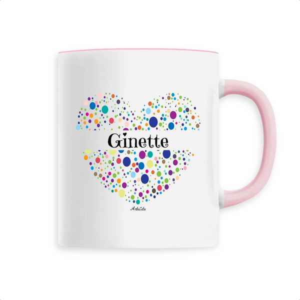 Mug - Ginette (Coeur) - 6 Coloris - Cadeau Unique & Tendre - Cadeau Personnalisable - Cadeaux-Positifs.com -Unique-Rose-