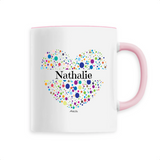Mug - Nathalie (Coeur) - 6 Coloris - Cadeau Unique & Tendre - Cadeau Personnalisable - Cadeaux-Positifs.com -Unique-Rose-