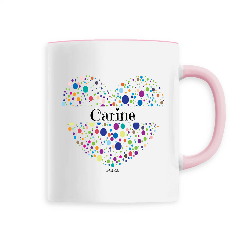 Cadeau anniversaire : Mug - Carine (Coeur) - 6 Coloris - Cadeau Unique & Tendre - Cadeau Personnalisable - Cadeaux-Positifs.com -Unique-Rose-