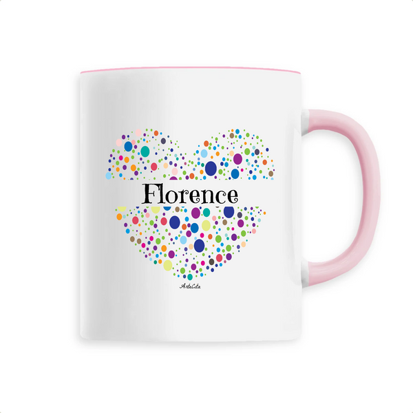 Mug - Florence (Coeur) - 6 Coloris - Cadeau Unique & Tendre - Cadeau Personnalisable - Cadeaux-Positifs.com -Unique-Rose-