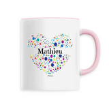 Mug - Mathieu (Coeur) - 6 Coloris - Cadeau Unique & Tendre - Cadeau Personnalisable - Cadeaux-Positifs.com -Unique-Rose-