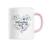 Mug - Sébastien (Coeur) - 6 Coloris - Cadeau Unique & Tendre - Cadeau Personnalisable - Cadeaux-Positifs.com -Unique-Rose-