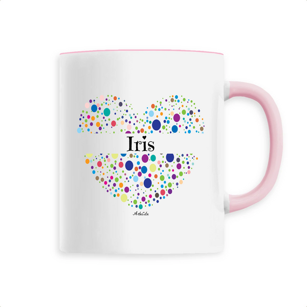 Mug - Iris (Coeur) - 6 Coloris - Cadeau Unique & Tendre - Cadeau Personnalisable - Cadeaux-Positifs.com -Unique-Rose-