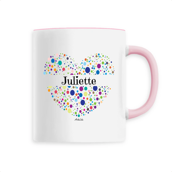 Mug - Juliette (Coeur) - 6 Coloris - Cadeau Unique & Tendre - Cadeau Personnalisable - Cadeaux-Positifs.com -Unique-Rose-