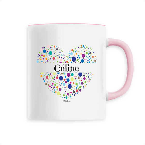 Mug - Céline (Coeur) - 6 Coloris - Cadeau Unique & Tendre - Cadeau Personnalisable - Cadeaux-Positifs.com -Unique-Rose-
