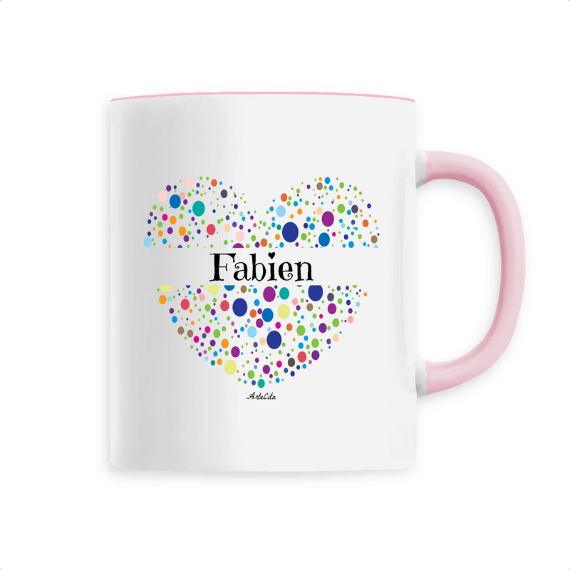 Cadeau anniversaire : Mug - Fabien (Coeur) - 6 Coloris - Cadeau Unique & Tendre - Cadeau Personnalisable - Cadeaux-Positifs.com -Unique-Rose-