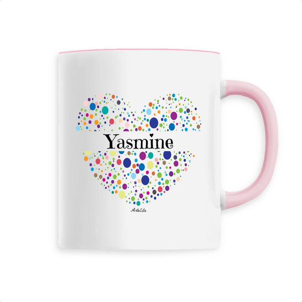 Mug - Yasmine (Coeur) - 6 Coloris - Cadeau Unique & Tendre - Cadeau Personnalisable - Cadeaux-Positifs.com -Unique-Rose-