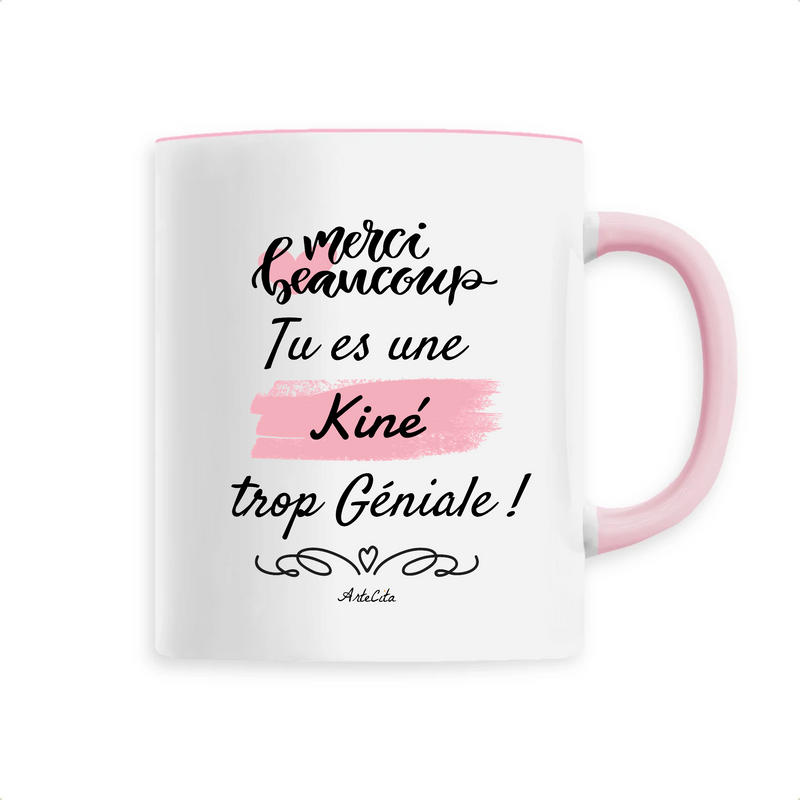 Cadeau anniversaire : Mug - Merci tu es une Kiné trop Géniale - 6 Coloris - Cadeau Original - Cadeau Personnalisable - Cadeaux-Positifs.com -Unique-Rose-