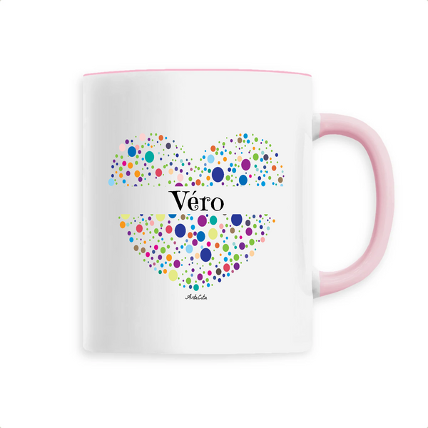 Mug - Véro (Coeur) - 6 Coloris - Cadeau Unique & Tendre - Cadeau Personnalisable - Cadeaux-Positifs.com -Unique-Rose-