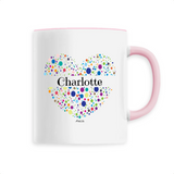 Mug - Charlotte (Coeur) - 6 Coloris - Cadeau Unique & Tendre - Cadeau Personnalisable - Cadeaux-Positifs.com -Unique-Rose-