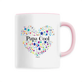 Mug - Papa Cool (Coeur) - 6 Coloris - Cadeau Unique & Tendre - Cadeau Personnalisable - Cadeaux-Positifs.com -Unique-Rose-