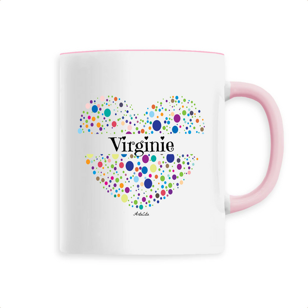 Mug - Virginie (Coeur) - 6 Coloris - Cadeau Unique & Tendre - Cadeau Personnalisable - Cadeaux-Positifs.com -Unique-Rose-