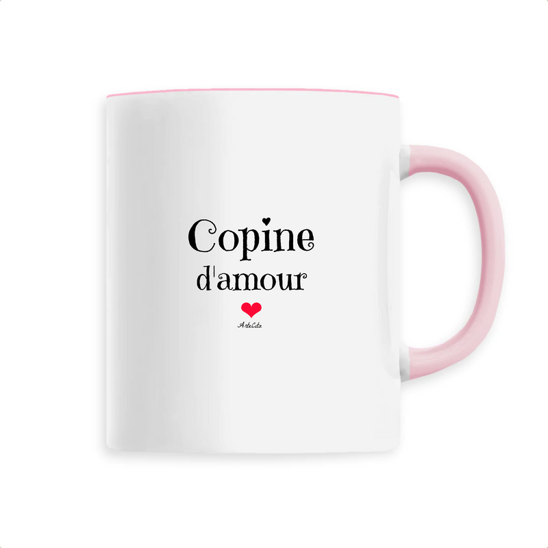Cadeau anniversaire : Mug - Copine d'amour - 6 Coloris - Cadeau Original & Tendre - Cadeau Personnalisable - Cadeaux-Positifs.com -Unique-Rose-