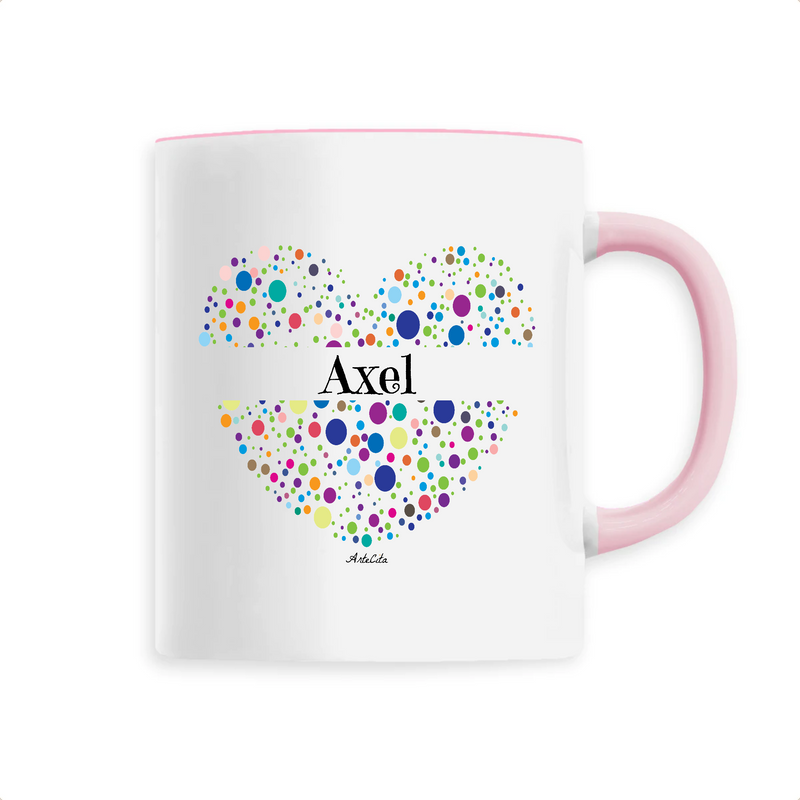 Cadeau anniversaire : Mug - Axel (Coeur) - 6 Coloris - Cadeau Unique & Tendre - Cadeau Personnalisable - Cadeaux-Positifs.com -Unique-Rose-