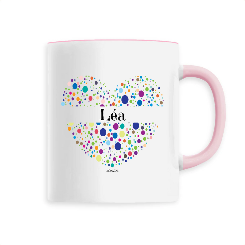 Cadeau anniversaire : Mug - Léa (Coeur) - 6 Coloris - Cadeau Unique & Tendre - Cadeau Personnalisable - Cadeaux-Positifs.com -Unique-Rose-