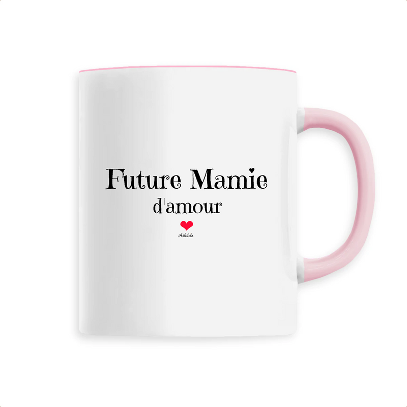 Cadeau anniversaire : Mug - Future Mamie d'amour - 6 Coloris - Cadeau Original - Cadeau Personnalisable - Cadeaux-Positifs.com -Unique-Rose-