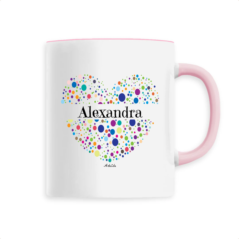 Cadeau anniversaire : Mug - Alexandra (Coeur) - 6 Coloris - Cadeau Unique & Tendre - Cadeau Personnalisable - Cadeaux-Positifs.com -Unique-Rose-