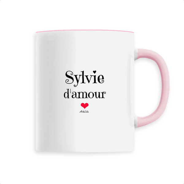 Mug - Sylvie d'amour - 6 Coloris - Cadeau Original & Tendre - Cadeau Personnalisable - Cadeaux-Positifs.com -Unique-Rose-